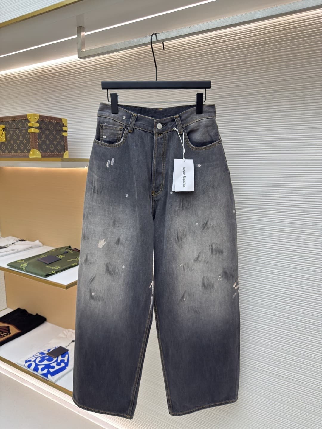 Acne Studios Wide-Leg Jeans Distressed Wash