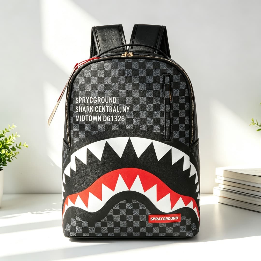 Sprayground Shark Backpack Checkerboard