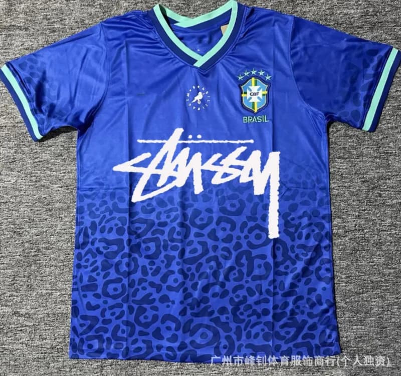 Stüssy × Nike Brazil National Team Jersey Stussy x CBF Leopard Print