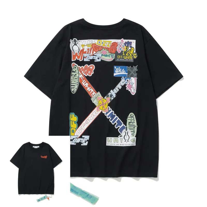 Off-White Arrow Graphic T-Shirt Black Arrow Print — L6129 黑
