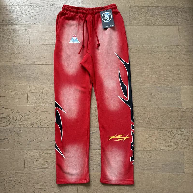 Corteiz Track Pants Logo-Embroidered Side Stripe — 795 洗水红