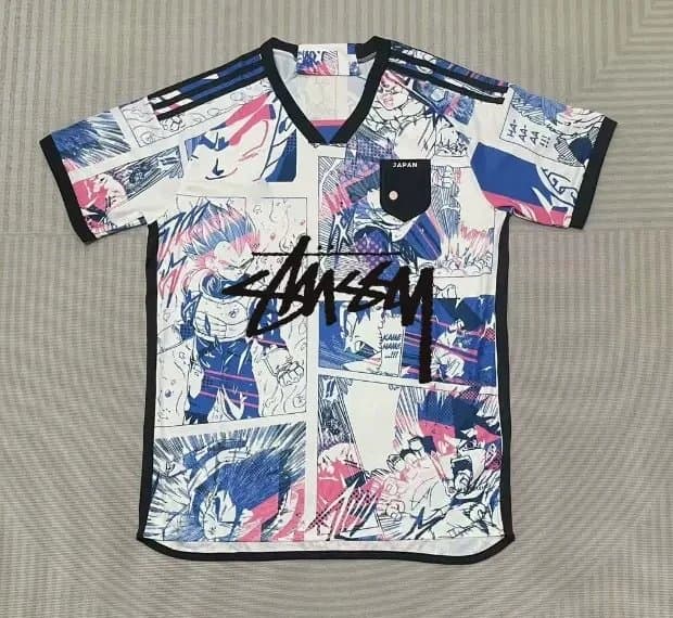 Stüssy × Adidas V-Neck Tee Dragon Ball Z Comic Print