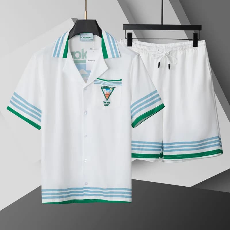 Louis Vuitton Printed Shirt and Shorts Set Monogram Rainbow — 55014 white suit