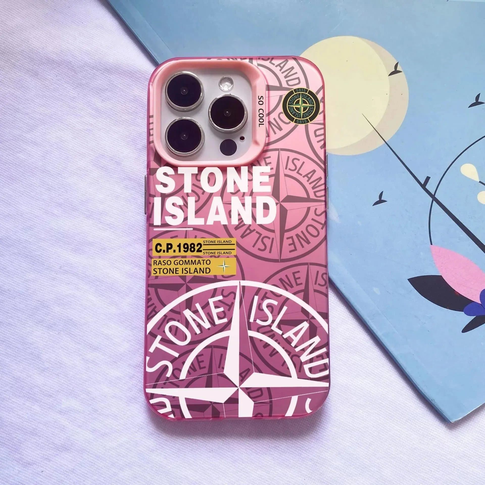 Stone Island Phone Case Compass Logo Print