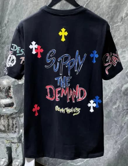 Chrome Hearts Graphic Tee Cross & Chain Print — 8528 black