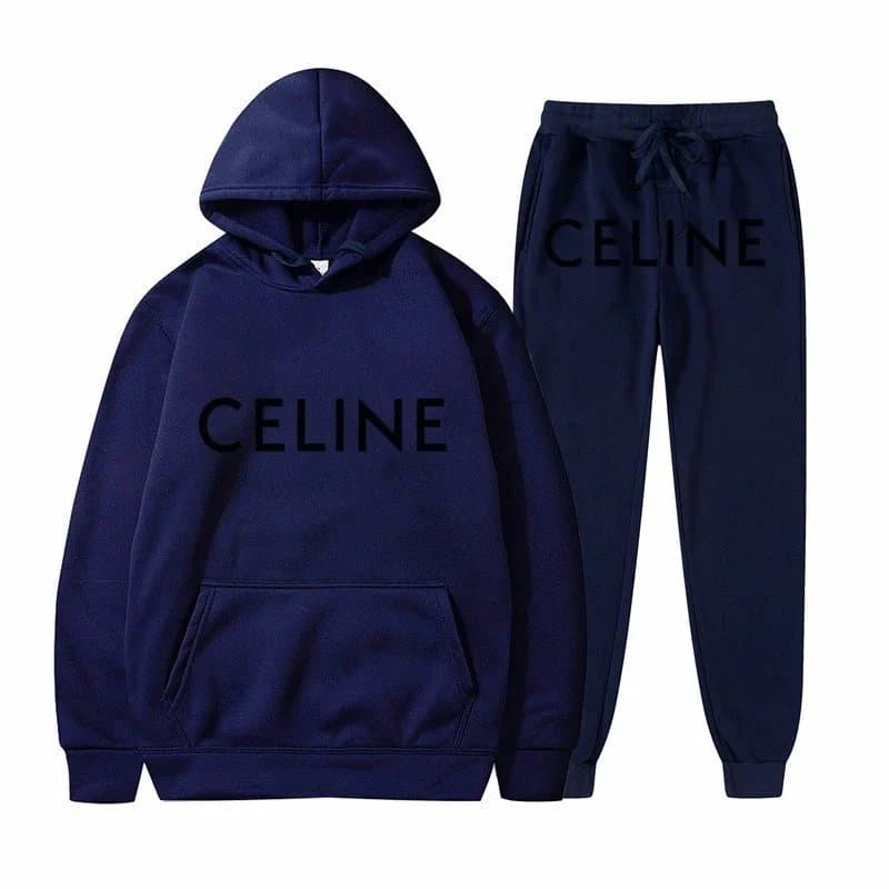 Celine Hoodie and Joggers Set Logo Print