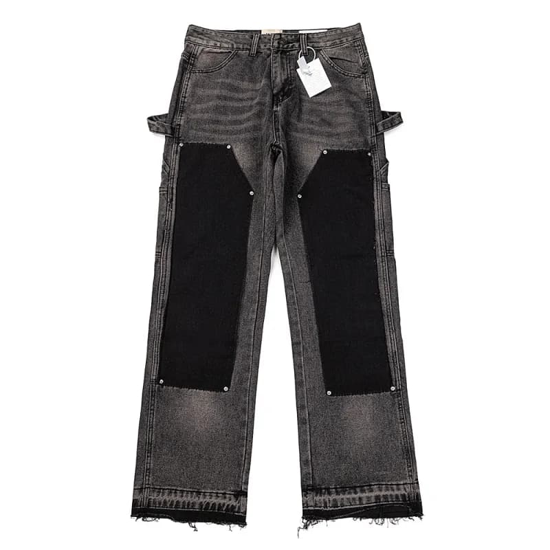 Gallery Dept. Patchwork Denim Trousers Distressed Black Panel
