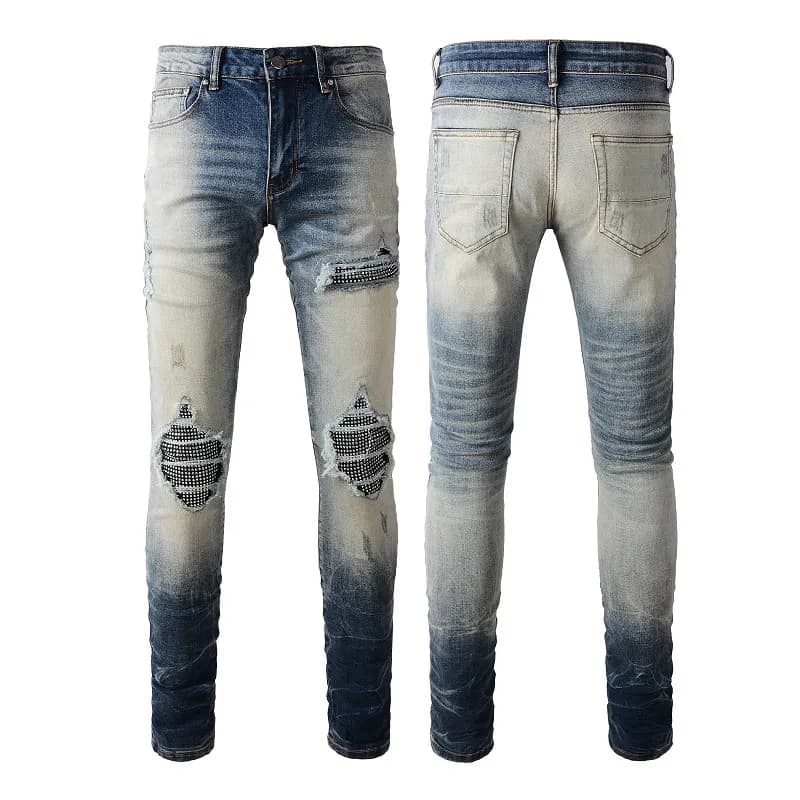 Balmain Distressed Skinny Jeans Ripped Panelled — 1331
