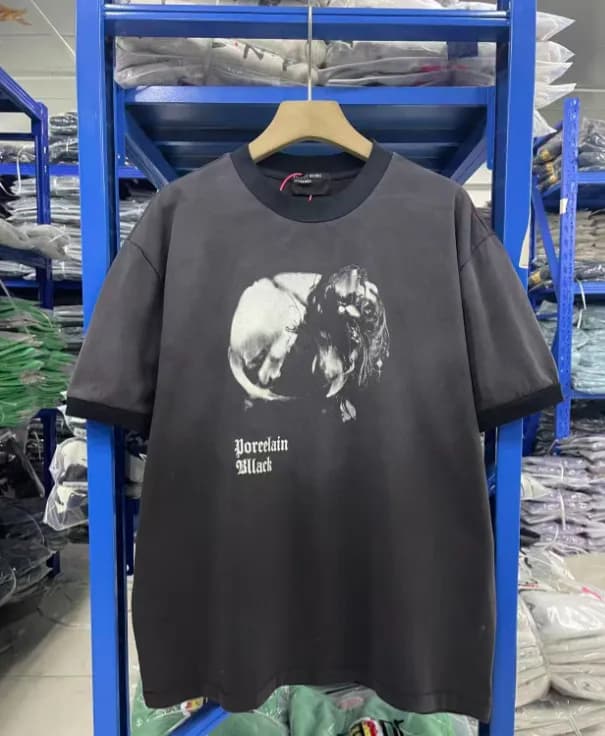 Palace Long Sleeve Tee Teen Just Wanted Love Print — E3706 washed gray