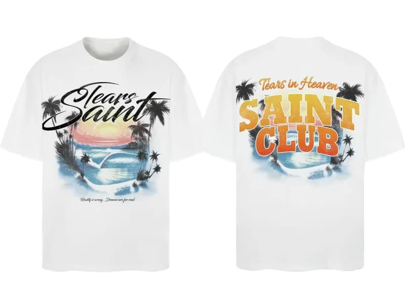 Saint Laurent Graphic T-Shirt Sagrada Família Print — 1054 white