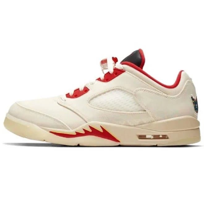 Air Jordan 5 Off-White — A5低帮米白红
