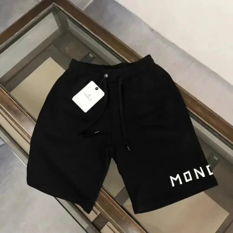 Moncler Logo Shorts Black with White Logo