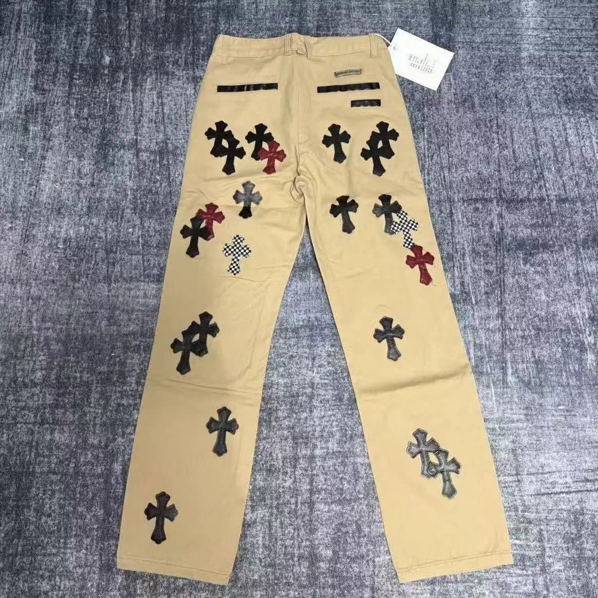 Chrome Hearts Cross Patch Jeans Red Leopard Cross Appliqué — 24