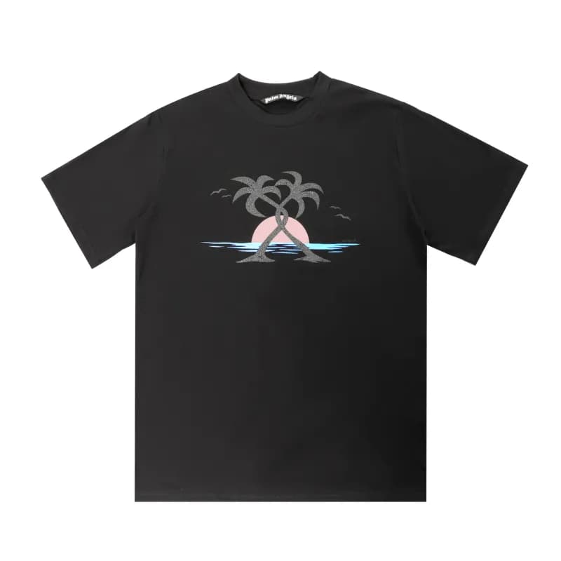 Palm Angels Graphic T-Shirt Palm Tree Sunset