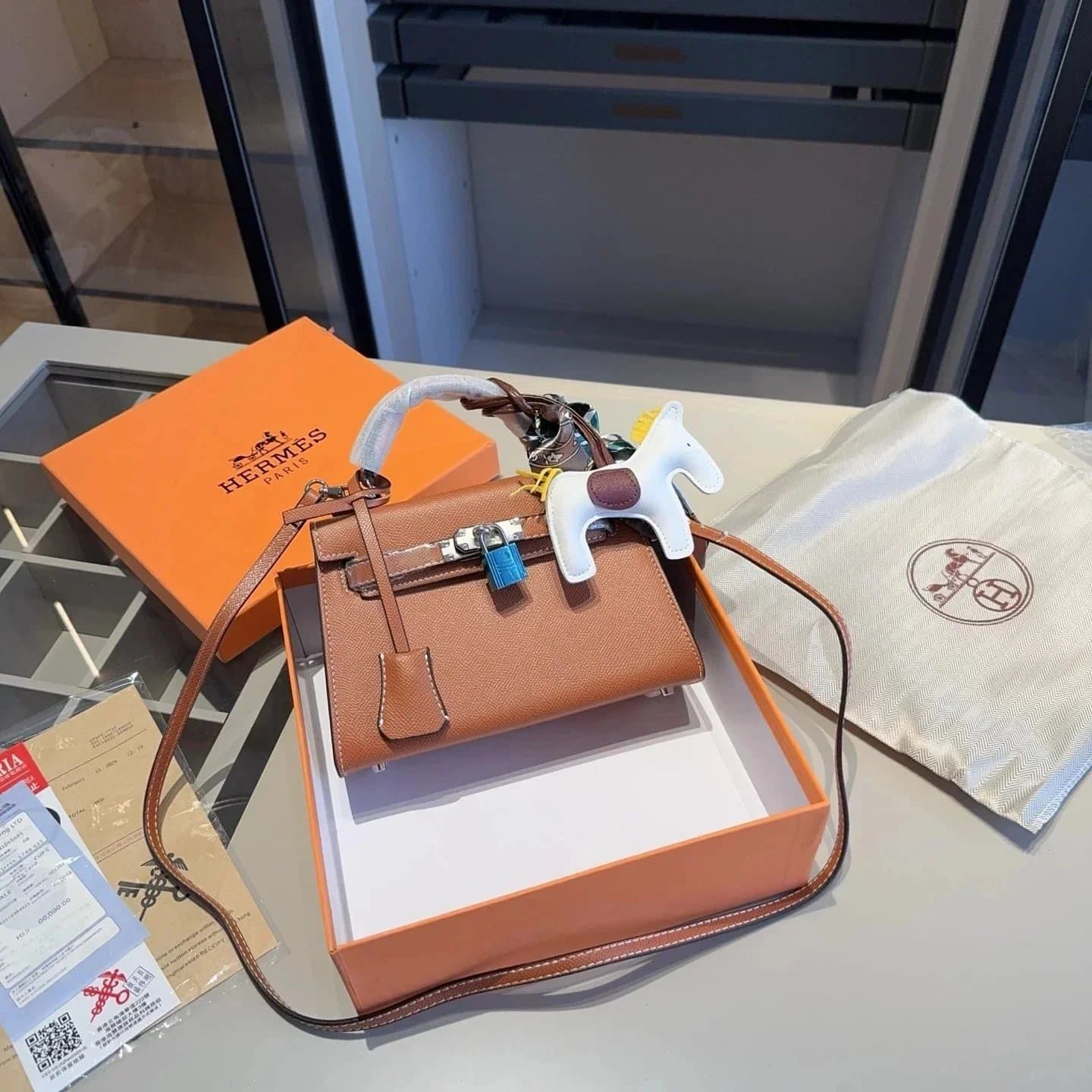 Hermès Mini Kelly Pochette Orange Sanguine — 17