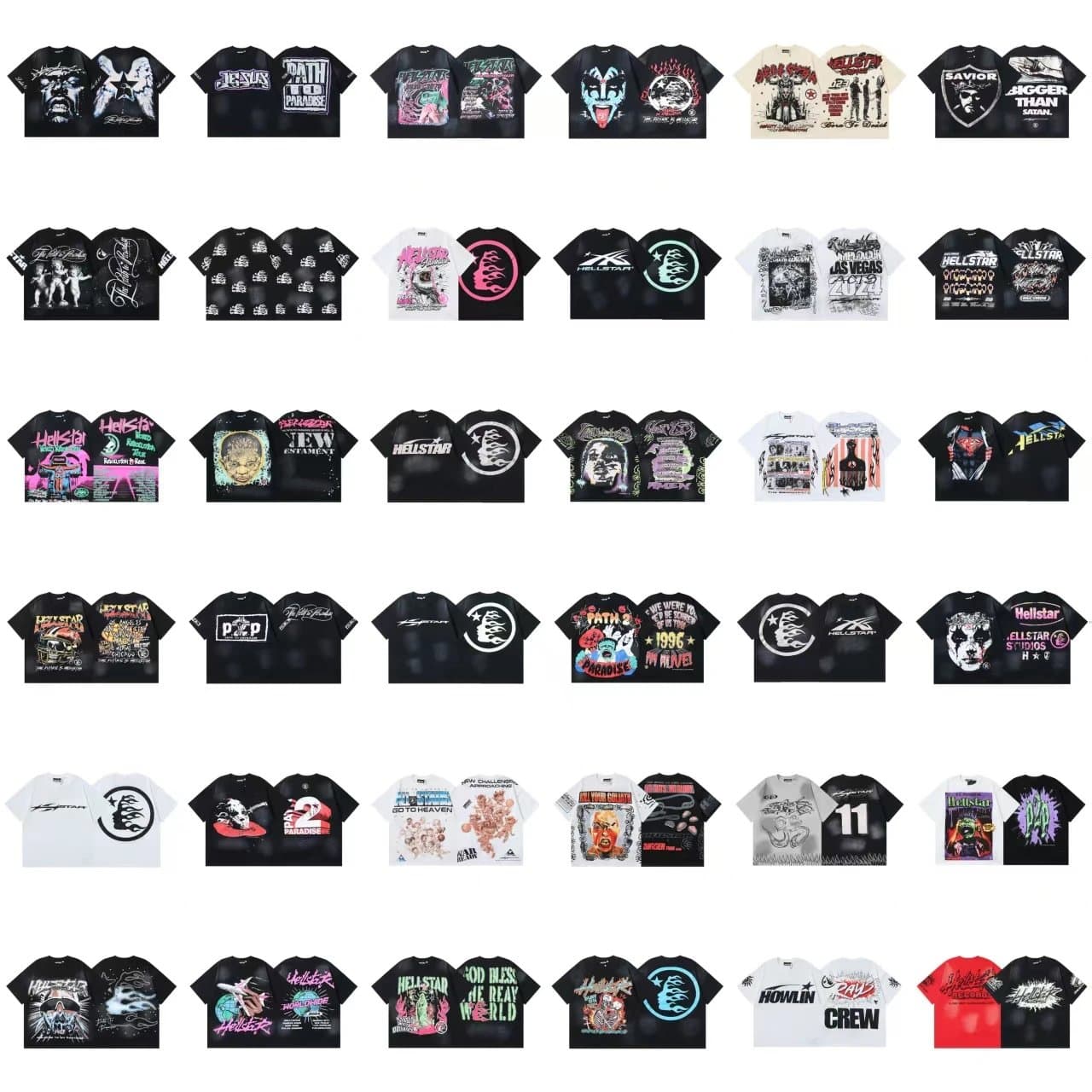 Hellstar Graphic Tee Human Department Skull Print — 567白色