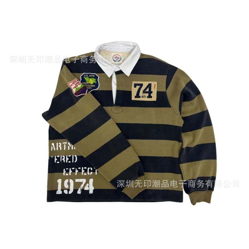 Sacai Polo Shirt Striped Rhinestone Logo — 41