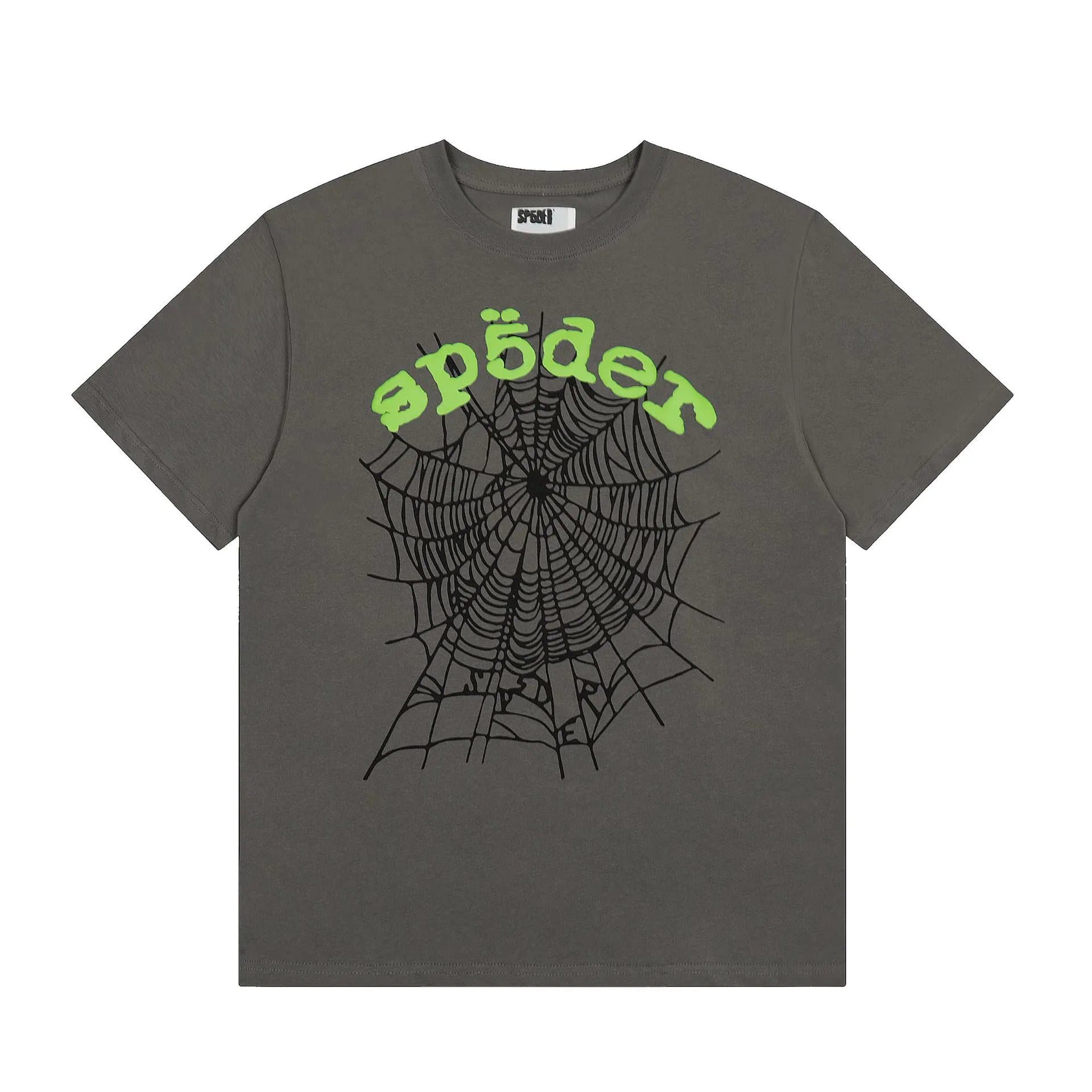 Sp5der Spider Web Tee Neon Green Spider Logo