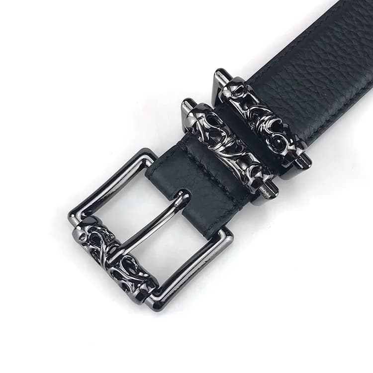 Dior Oblique Belt Metallic Logo Buckle — 3.5针亮黑