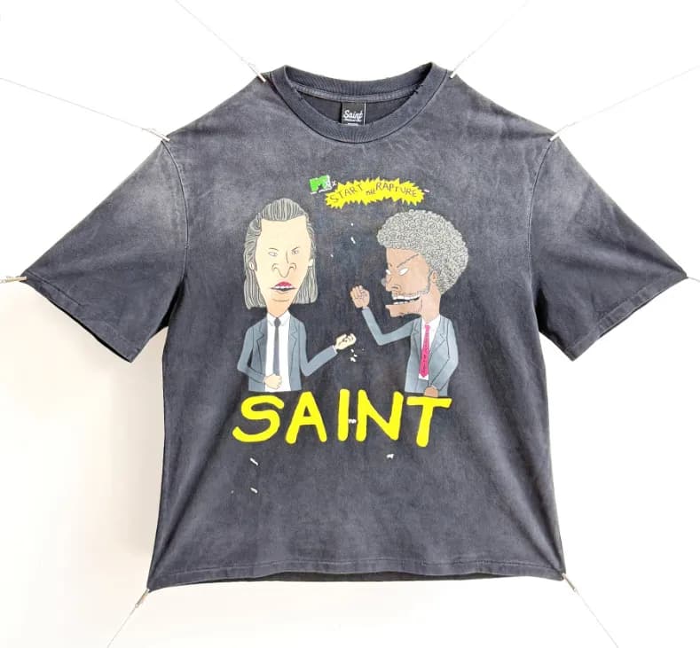 Saint Michael × RRR123 Graphic T-Shirt Beavis and Butt-Head Print