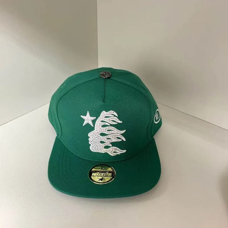 Palace Snapback Cap Flame Star Embroidery — 绿色【砖石女像-03款】