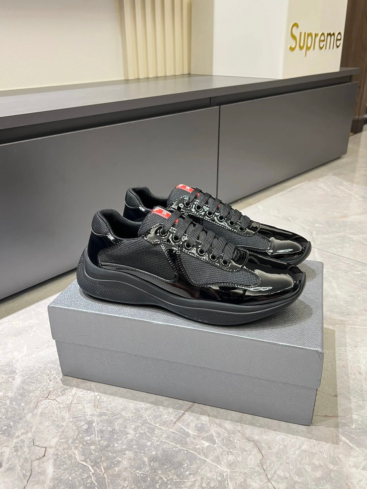 Prada × Supreme Linea Rossa Sneaker Glossy Red and White — 01