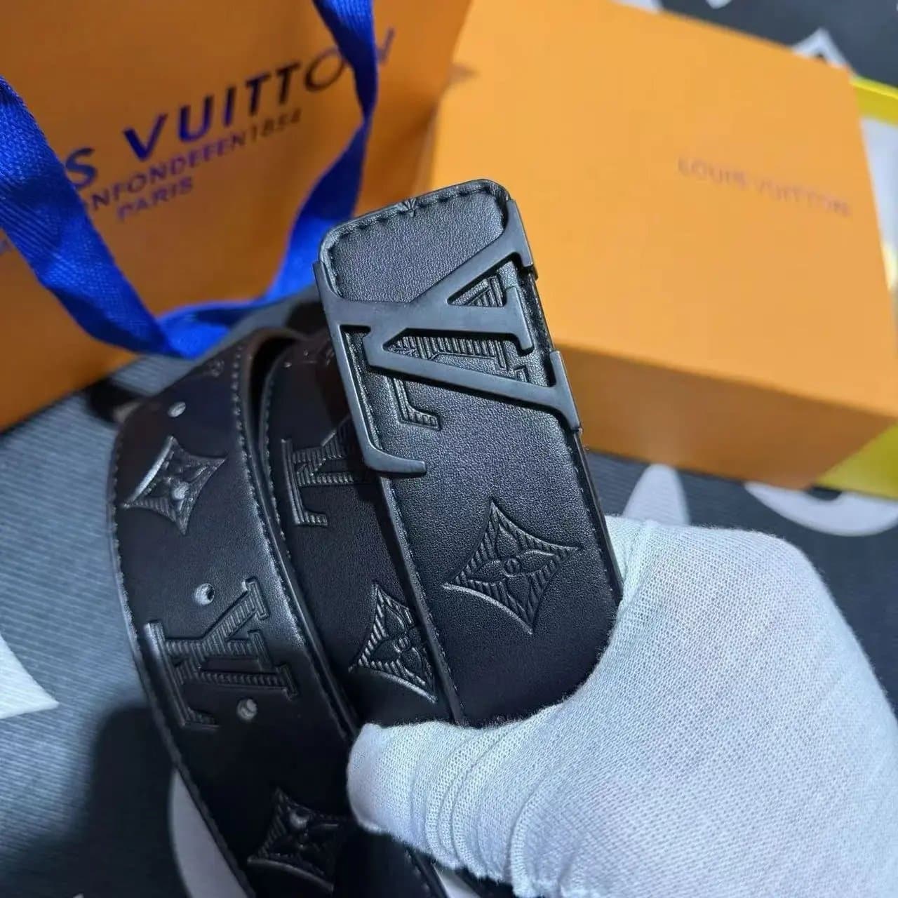 Louis Vuitton LV Belt Monogram Empreinte — 黑大花黑扣