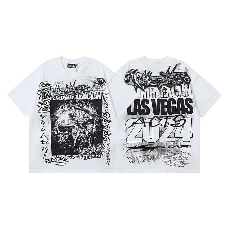 Hellstar Graphic Tee Human Department Skull Print — 598