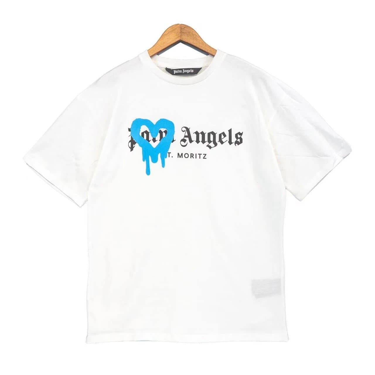 Palm Angels × Travis Scott Graphic Tee Blue Heart Drip
