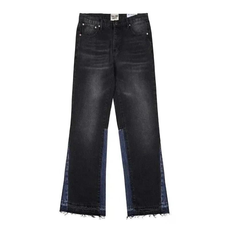 Distressed Flare Jeans Paint Splatter & Patched — 10