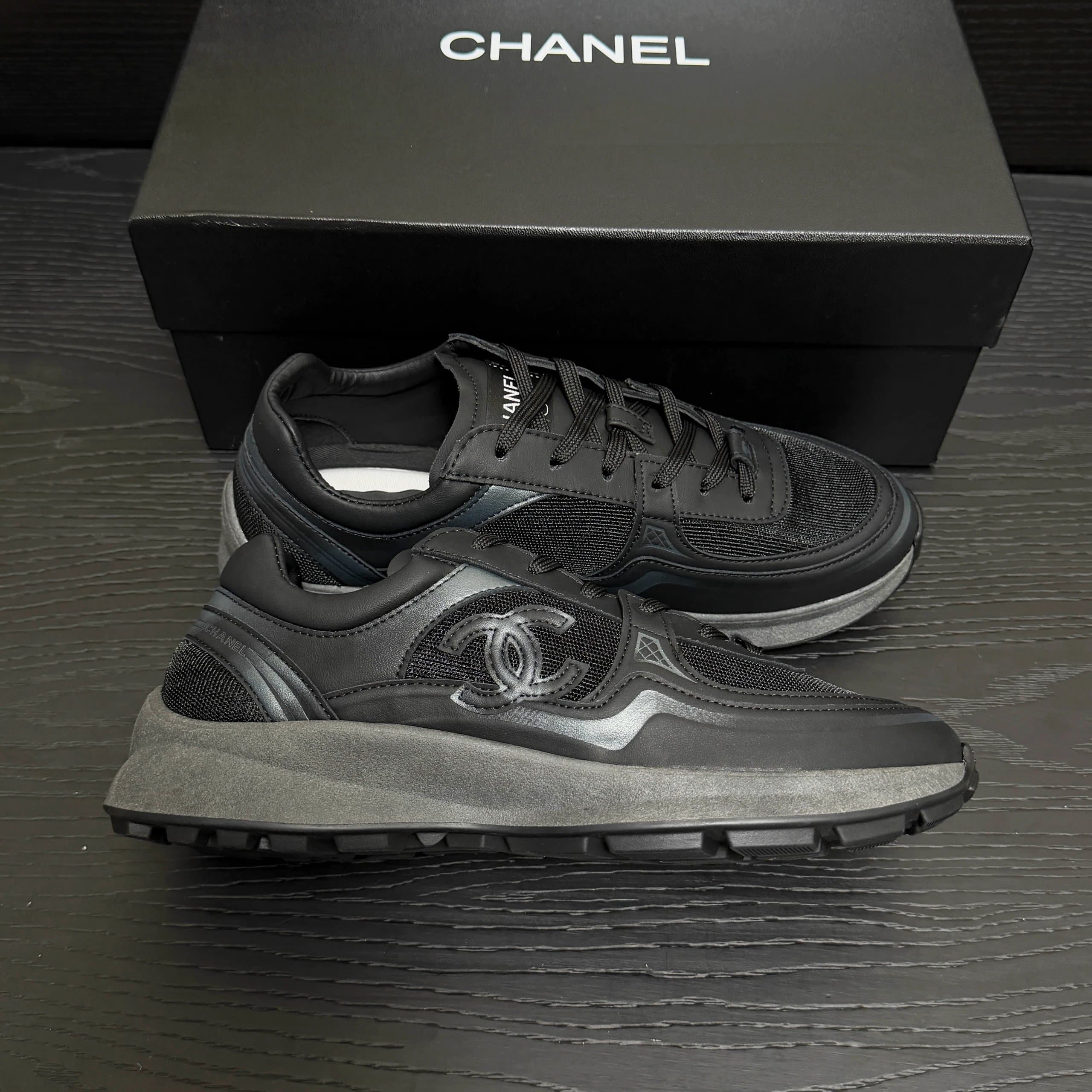 Chanel Runway Sneaker Monochrome Black Grey