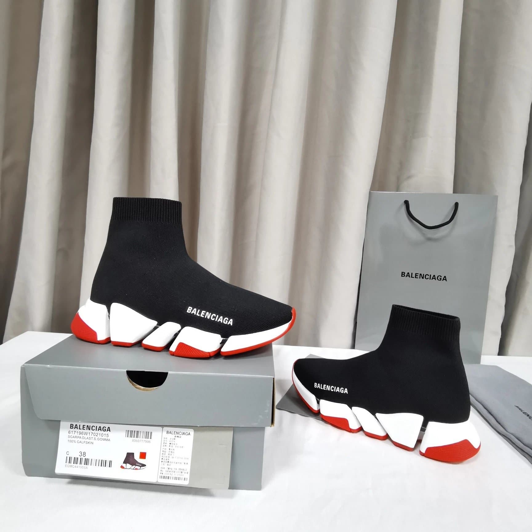 Balenciaga Speed Trainer Black White Red