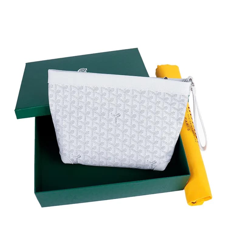 Goyard St. Louis Pouch White Goyardine Canvas