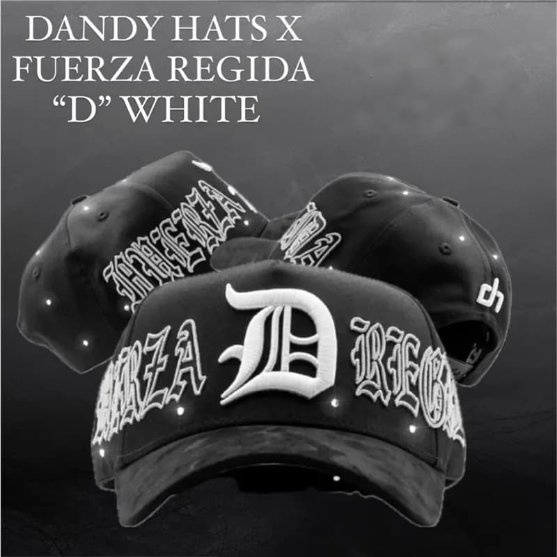 Dandy Hats Snapback Cap Fuerza Regida 'D' White