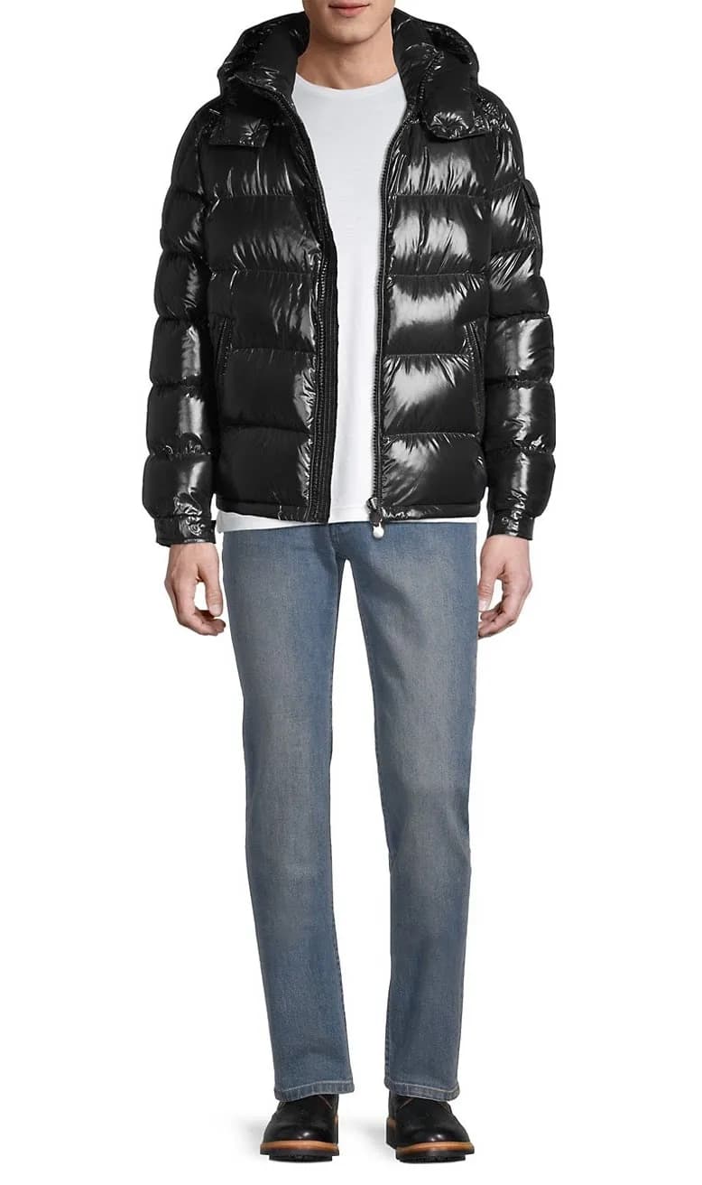 Moncler Down Jacket Shiny Nylon Puffer
