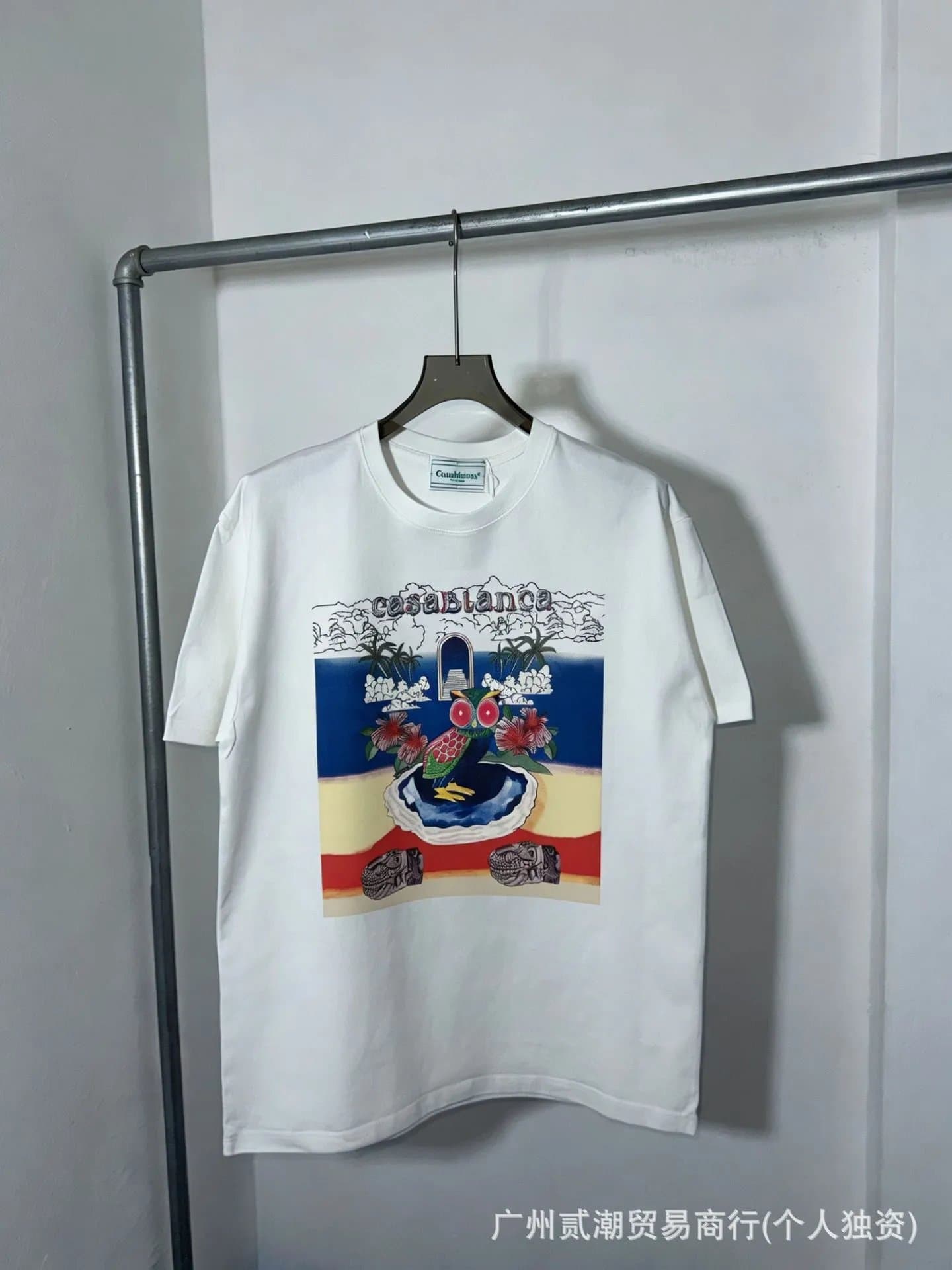 Casablanca Graphic Tee Owl Print — C-132 白色