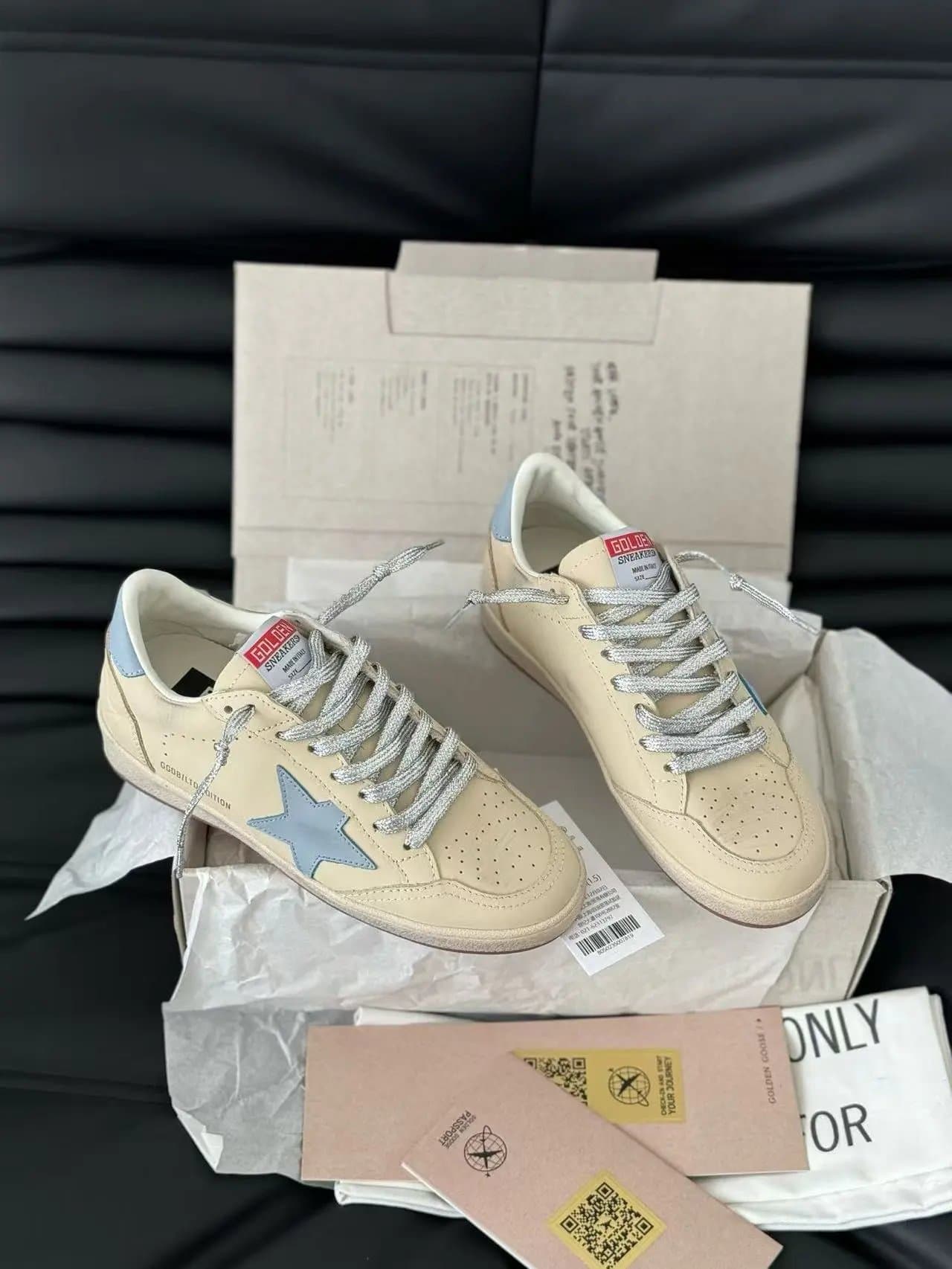 Golden Goose Superstar Leopard Star Glitter Toe — 20
