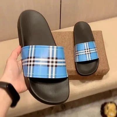 Burberry Slide Sandal Checkered Web Strap