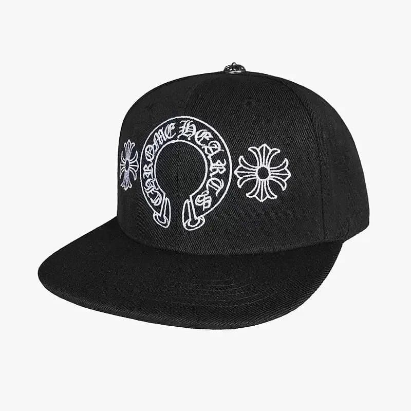 Chrome Hearts Snapback Cap Cross and Horseshoe Embroidery