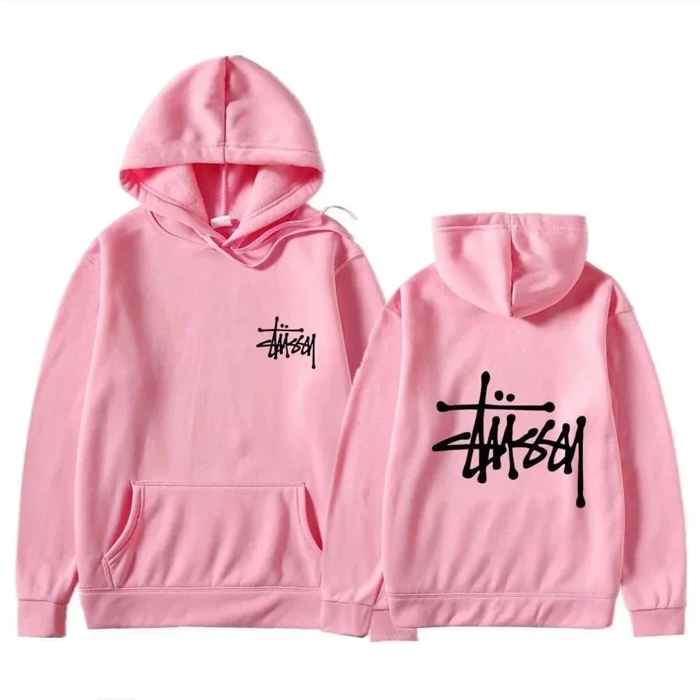 Stüssy Classic Hoodie White Logo — 粉红色8