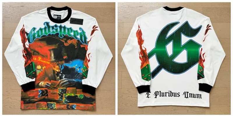 Long Sleeve Tee Godspeed Graphic — 3099米白