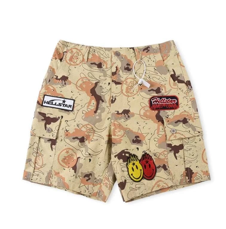 Hellstar Graphic Shorts Star Flame Print — Workwear shorts