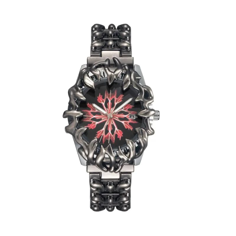 Chrome Hearts Skull-Embossed Watch Flame Motif Dial