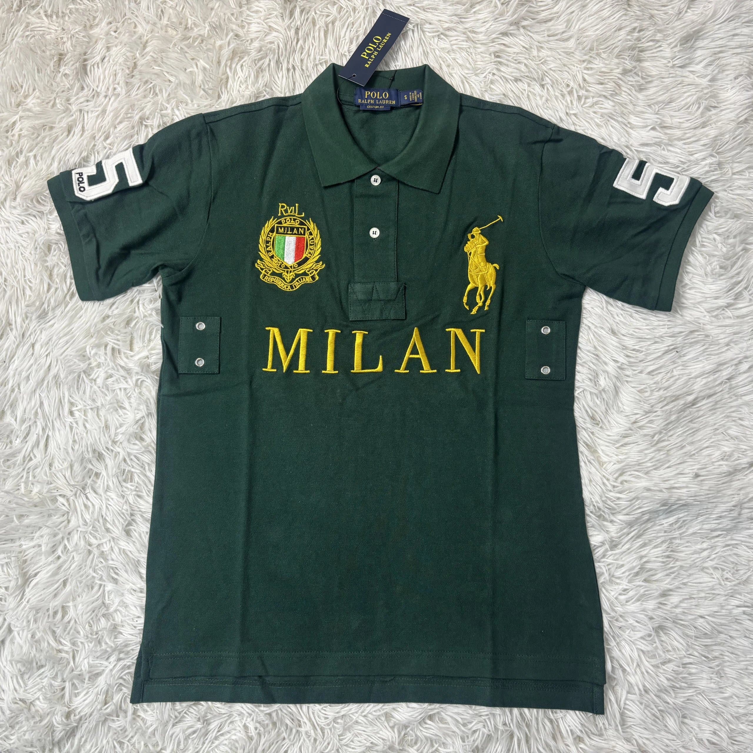 Polo Ralph Lauren Polo Shirt USA Flag Patch — green-milan