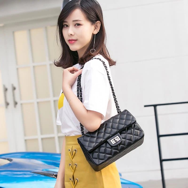 Chanel Classic Flap Bag Quilted Lambskin — 方锁大号（枪链穿皮）枪色
