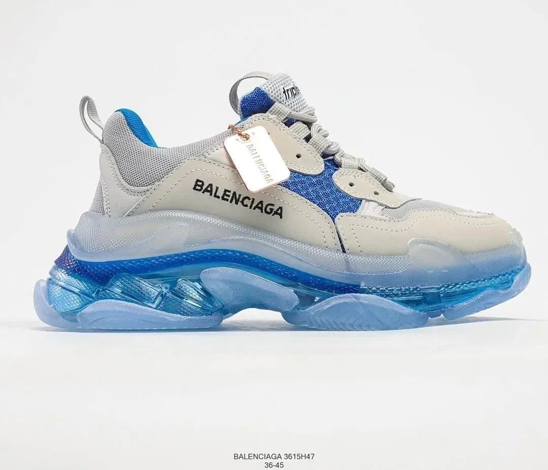 Balenciaga Triple S Transparent Sole — 09银蓝