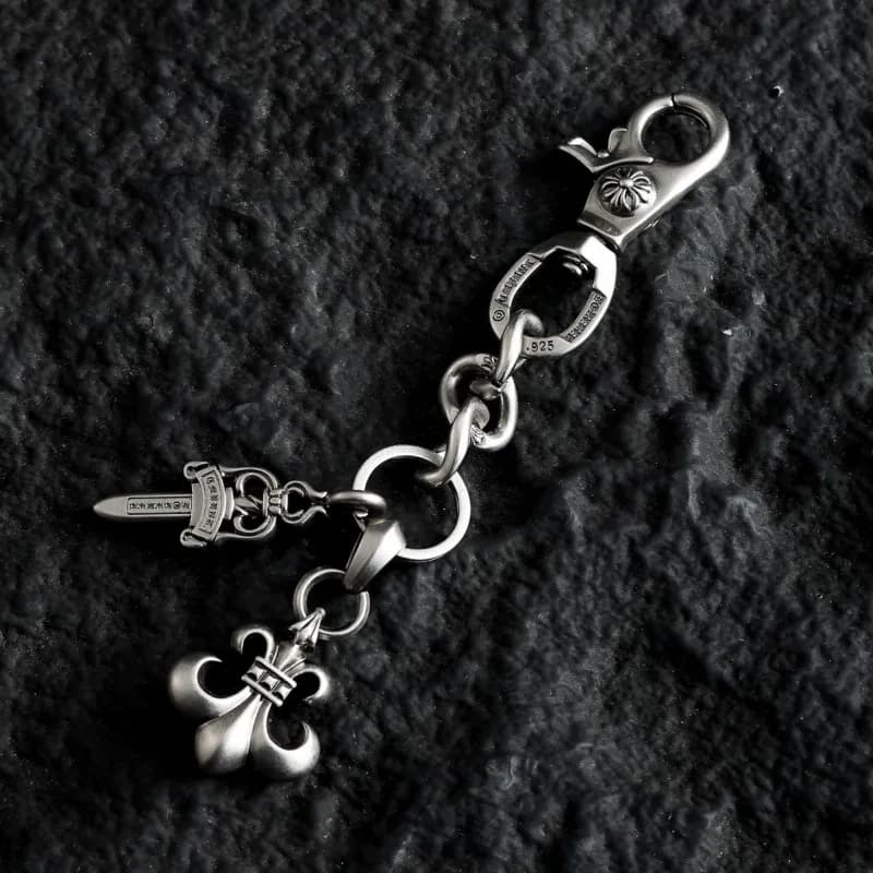 Chrome Hearts Fleur-de-Lis Keychain Sterling Silver
