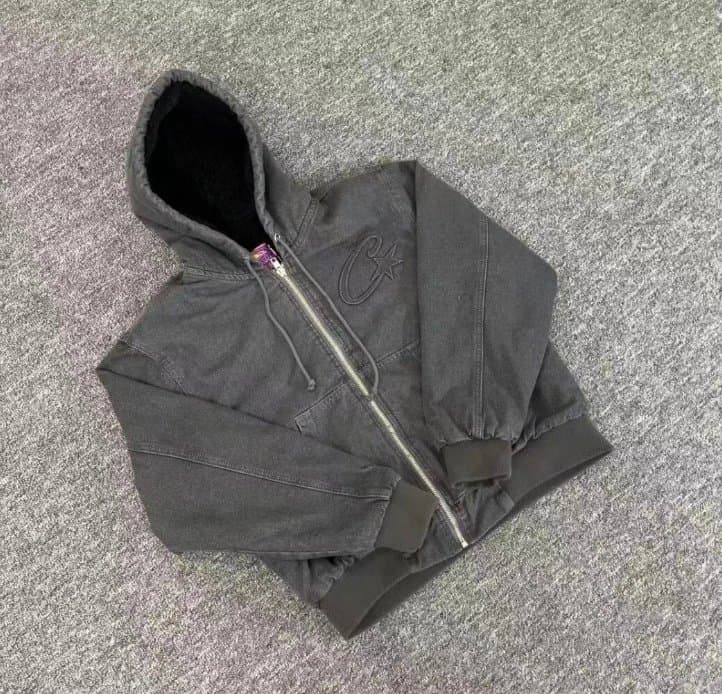 Chrome Hearts Zip-Up Hooded Jacket Embroidered Logo