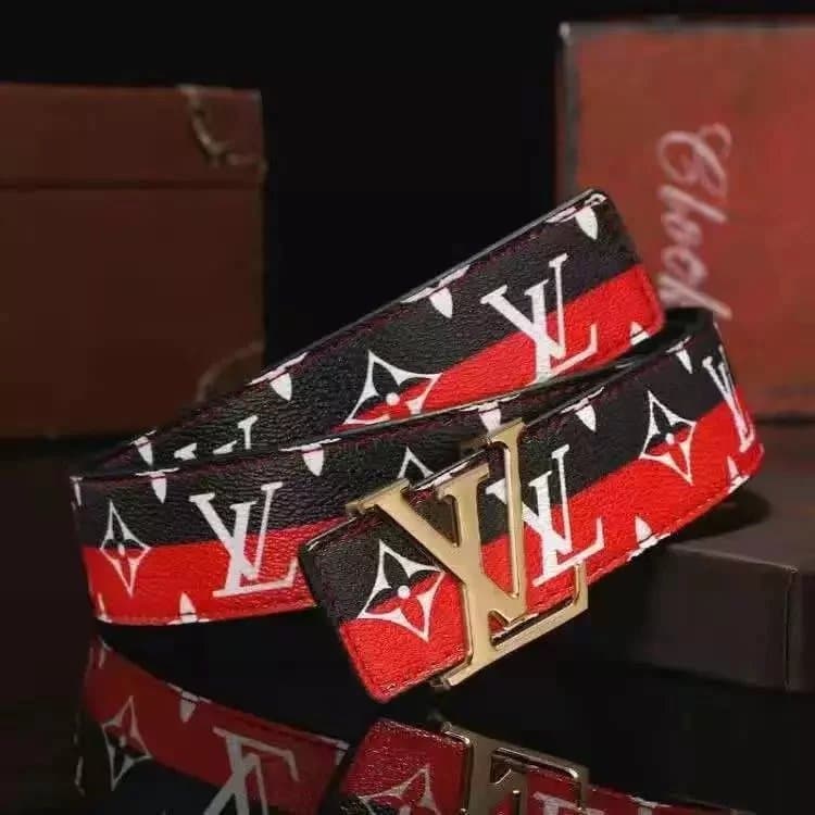 Louis Vuitton LV Initiales Belt Monogram Eclipse — 新款黑红金扣