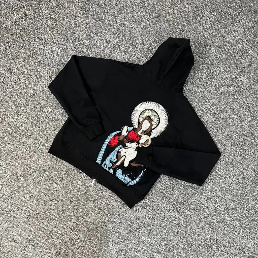 Corteiz Patchwork Jeans Art Print Patches — 503觉醒拉链外套卫衣（黑）